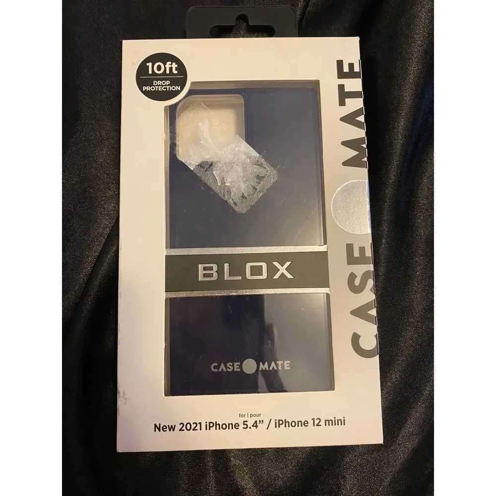 Case-Mate -BLOX, Square Case for iPhone 12 Mini, Slim, Lightweight, Navy